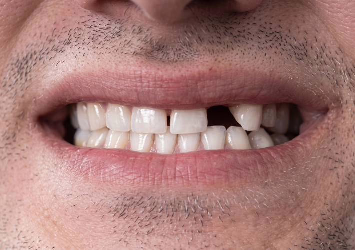 Ontbrekende tand gecamoufleerd door WellaSmile