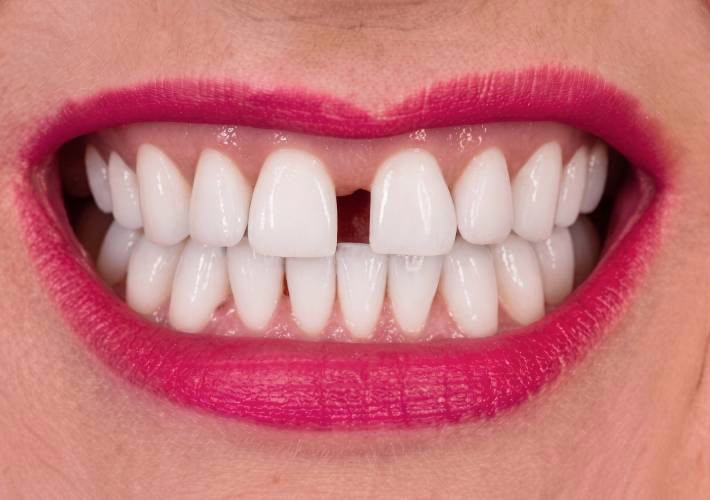 Spleetje tussen de tanden visueel gecorrigeerd door WellaSmile